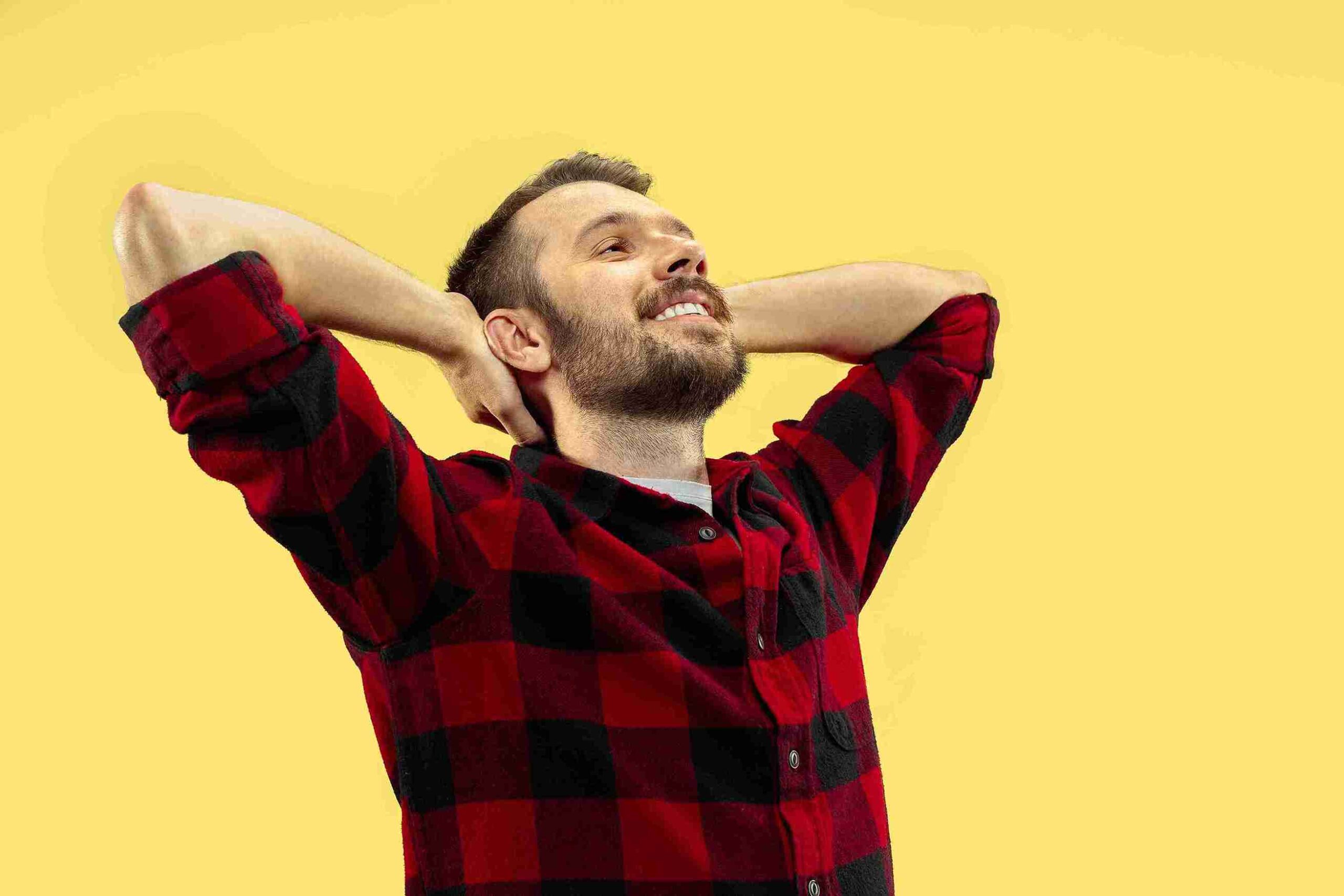 man feeling rlaxed after a depression test and treatment